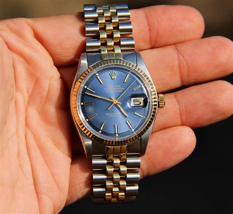 rolex datejust weißgold blue dial|rolex datejust blue dial vintage.